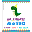 Invitación Baby Dino. Pers